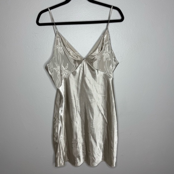 Vintage Val Mode Lingerie Shimmery Gold Night Gown Slip Dress - Picture 1 of 11